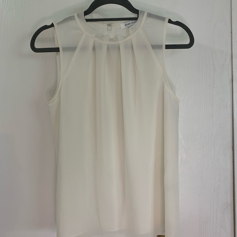 Rose + Olive tank top | winter white | sz Small